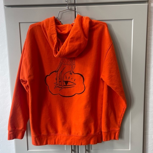 Catch Surf Evan Rossell Orange Puff Print Chiller Fleece Pullover Hoodie Medium - Picture 6 of 6